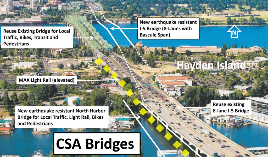 Image of proposed bridge locations for Common Sense Alternative